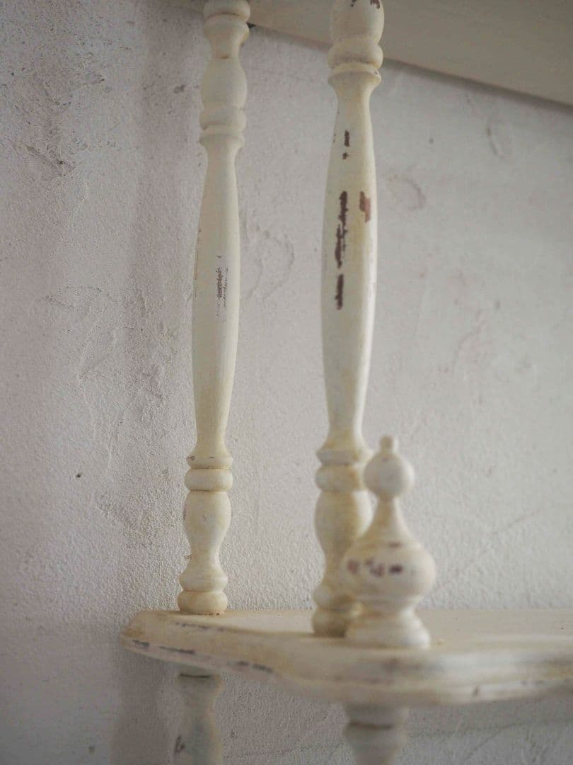 フランス　アンティーク　シェルフ　 木製 3段シェルフ　ウォールシェルフ　棚