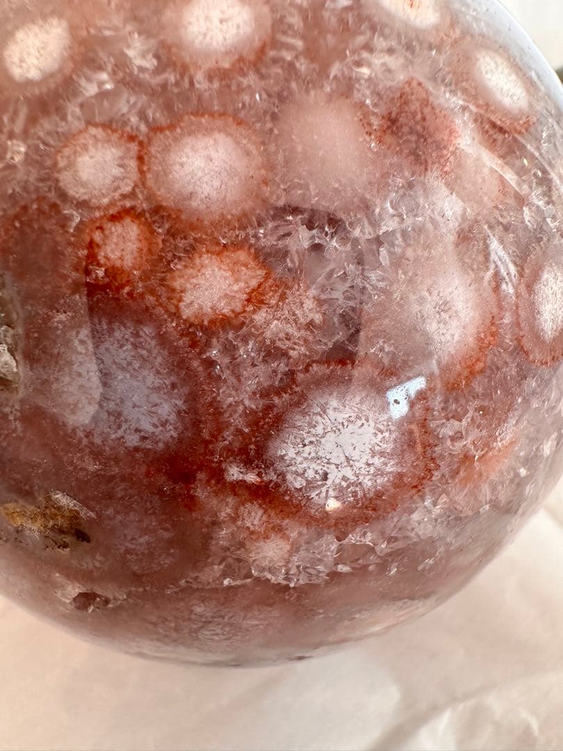 高品質　アメジスト　ピンクアメジスト　フラワーアゲート　スフィア　大