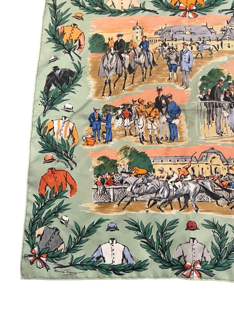 HERMES 競馬テーマ シルクスカーフ