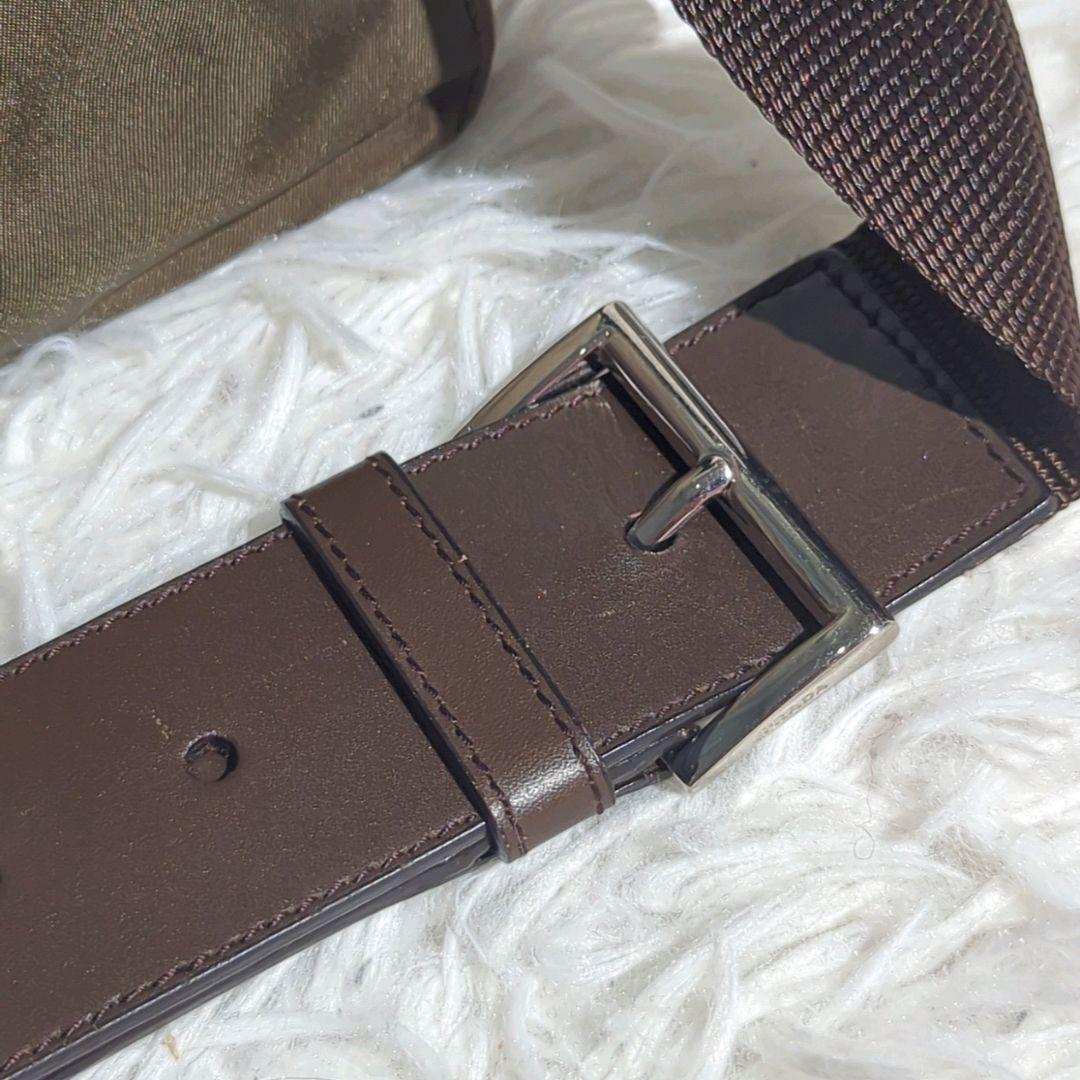 〈極美品〉PRADA 三角ロゴ ウエストポーチ レザーベルト Lサイズ