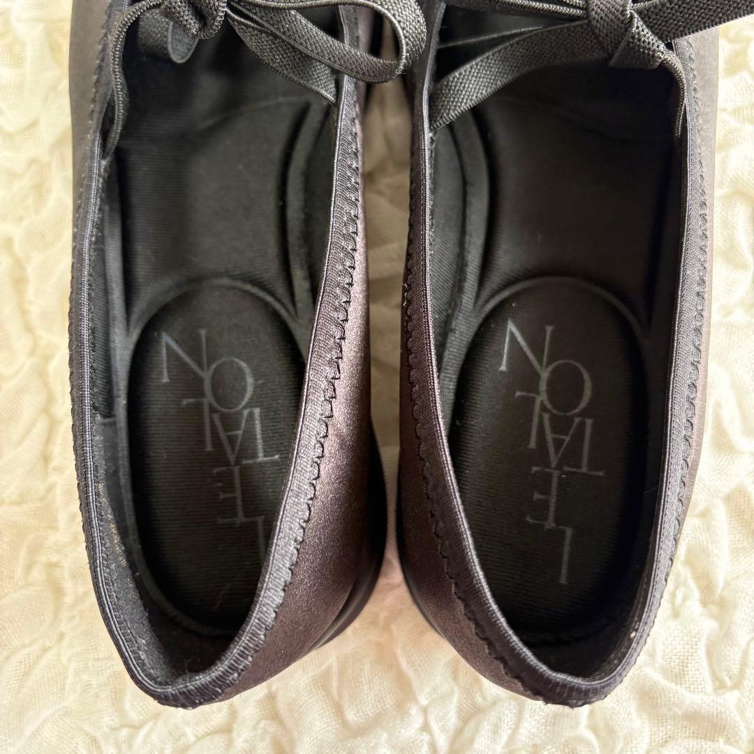 LETALON ルタロン Lダブルリボンバレリーナ バレエシューズ 黒 23cm