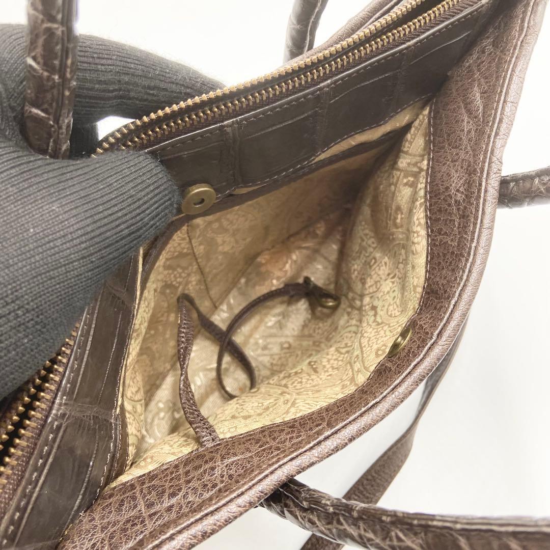 極美品　IBIZA イビサ　クロコダイル　マット　2way　レザー　　ブラウン