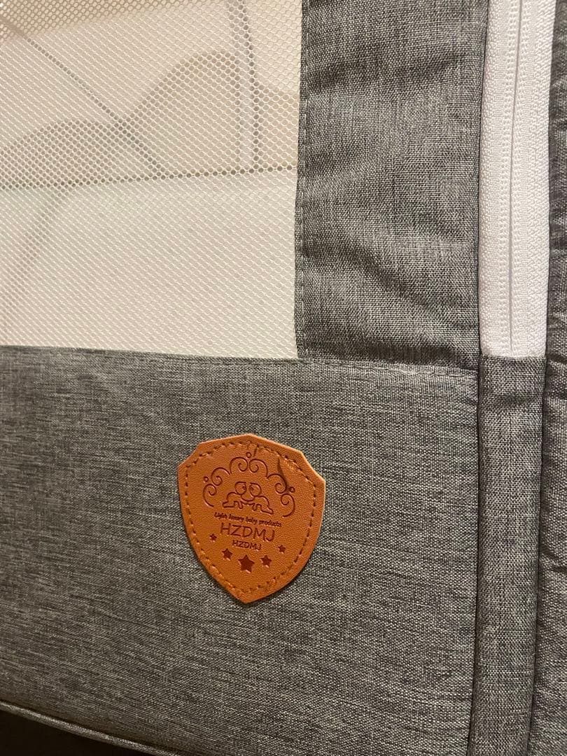 ベビーベッド/移動・折りたたみ可能/HZDMJ/グレー/説明書・付属品あり