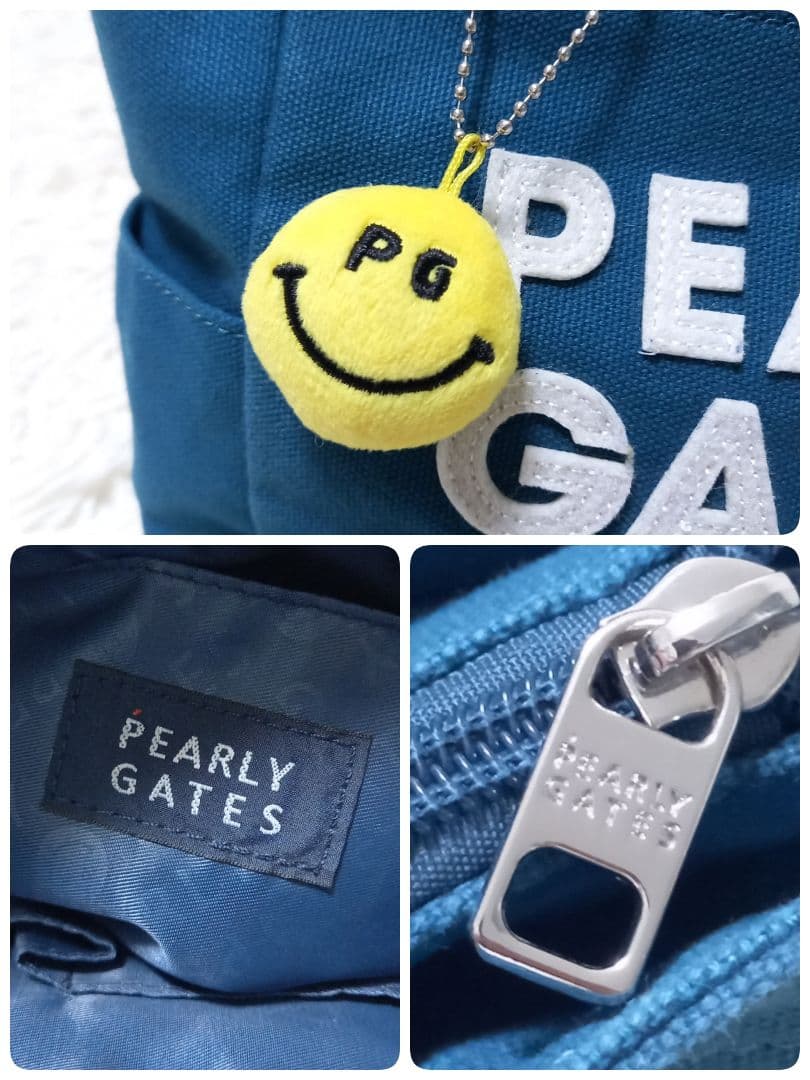 ●良品● パーリーゲイツ　ワッペン　スマイル　ゴルフ　カートバッグ　チャーム付き