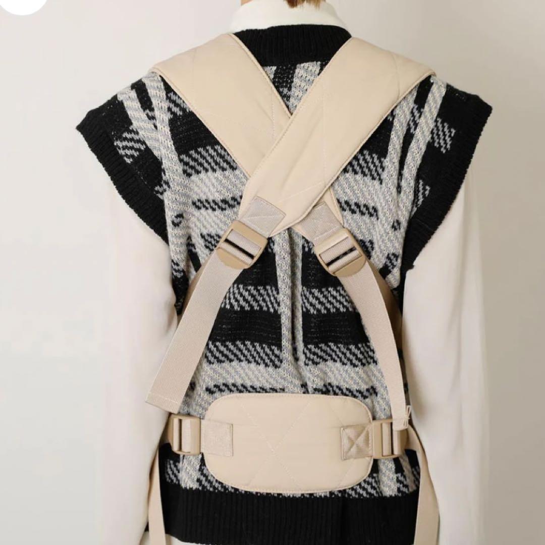 【新品】moncheri キルティングメッシュ付きフロントバッグ★M★ベージュ