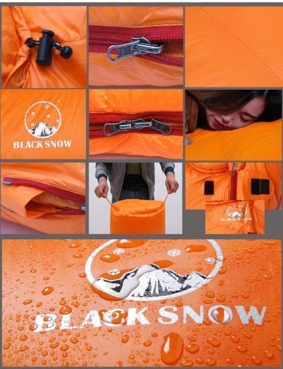 ★SALE★　高級ダウン使用　マミー型　寝袋 ダウンシュラフ　1000g　ブルー
