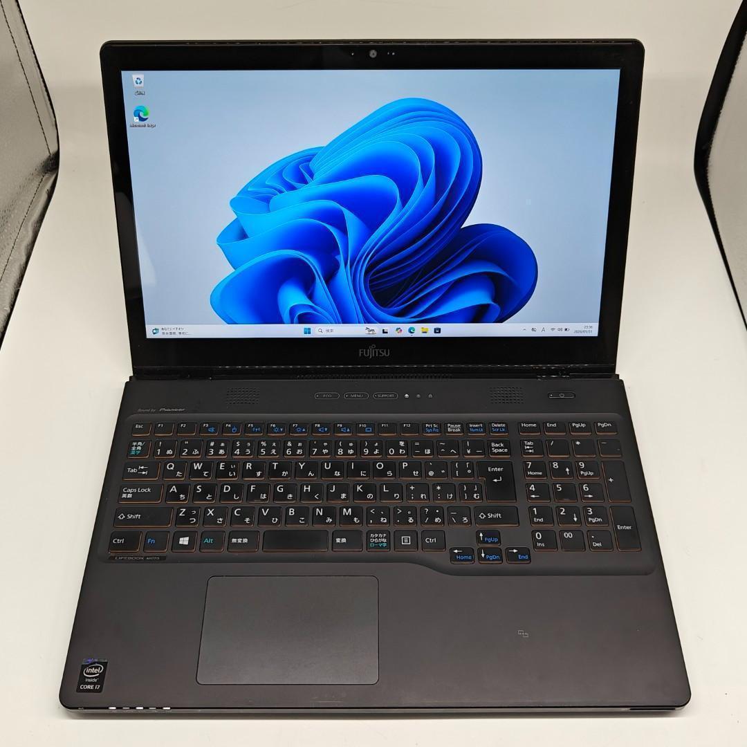 【富士通】AH77 高速i7 SSD512GB 16GB ブラック ノートPC