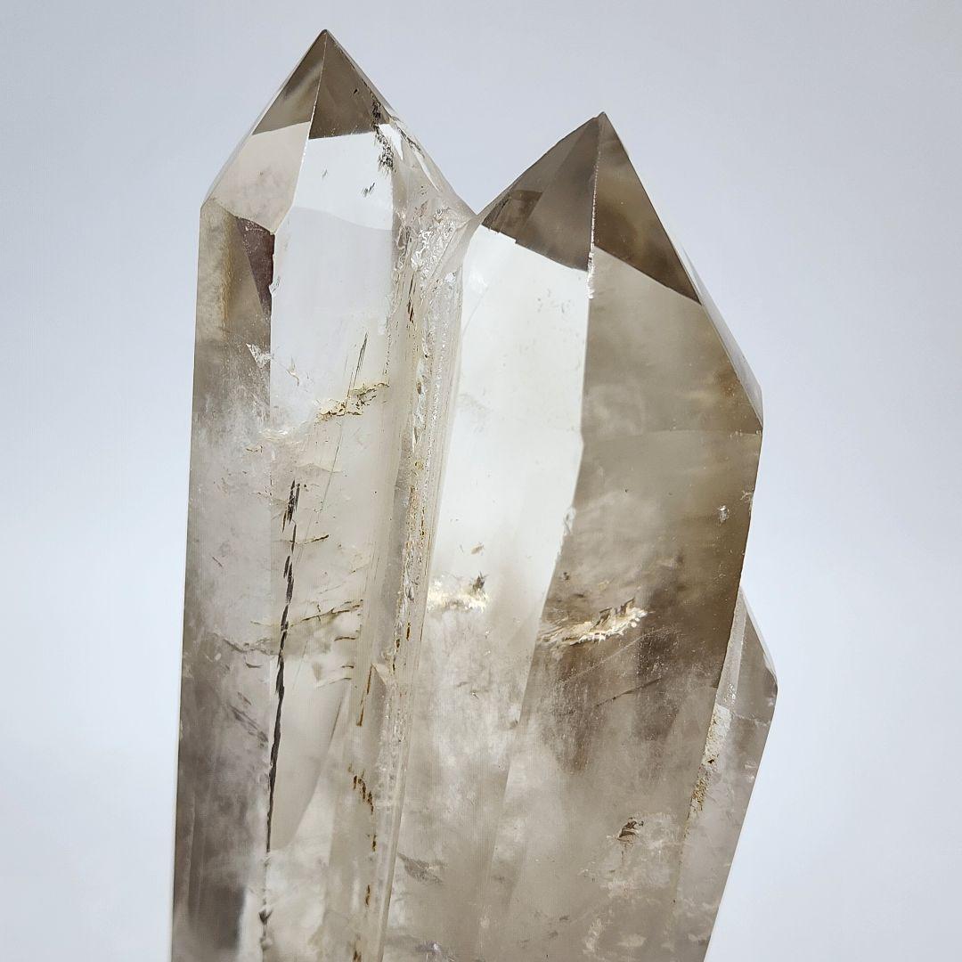 ファントム入りスモーキークォーツ ツインタワー 大型16cm 天然石 原石