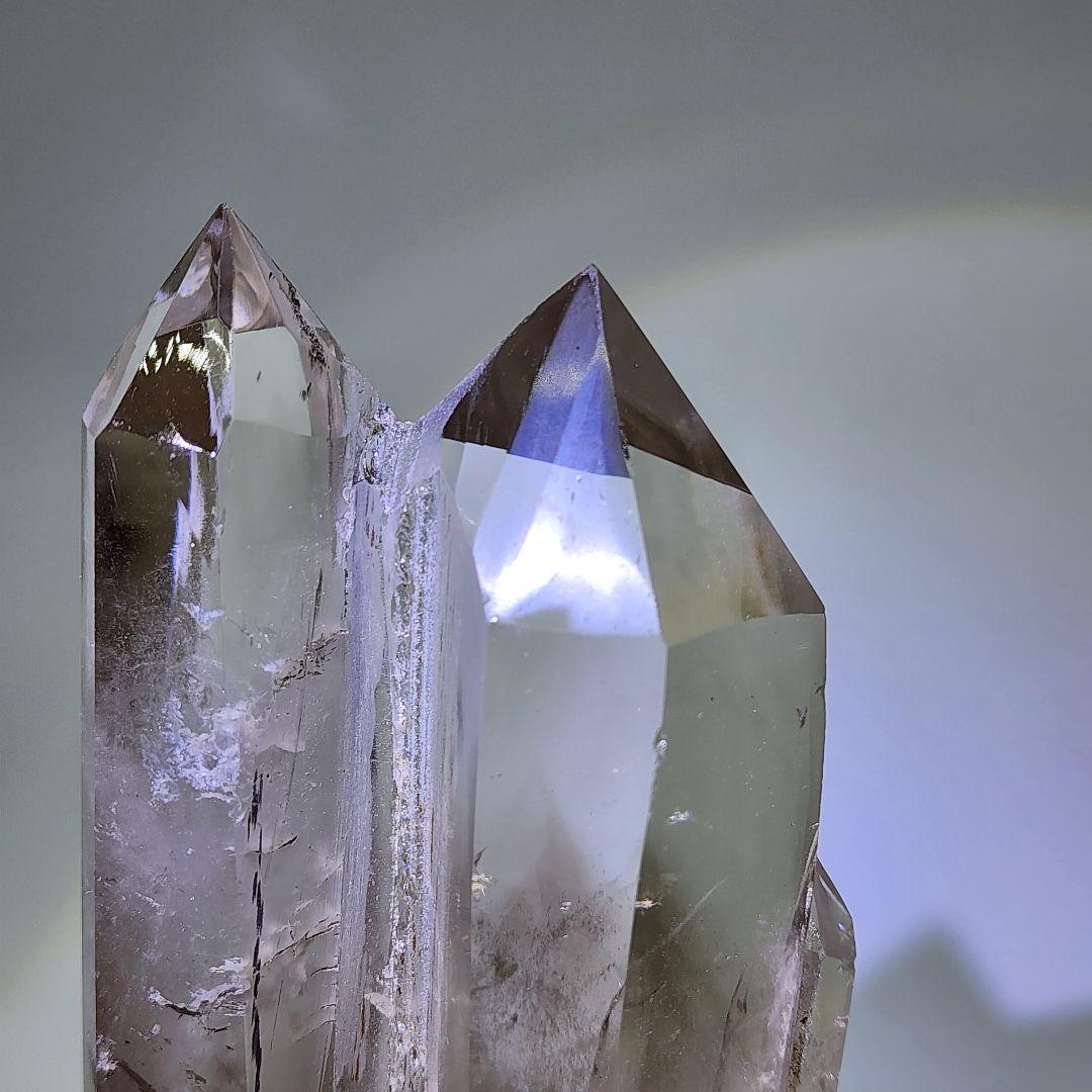 ファントム入りスモーキークォーツ ツインタワー 大型16cm 天然石 原石