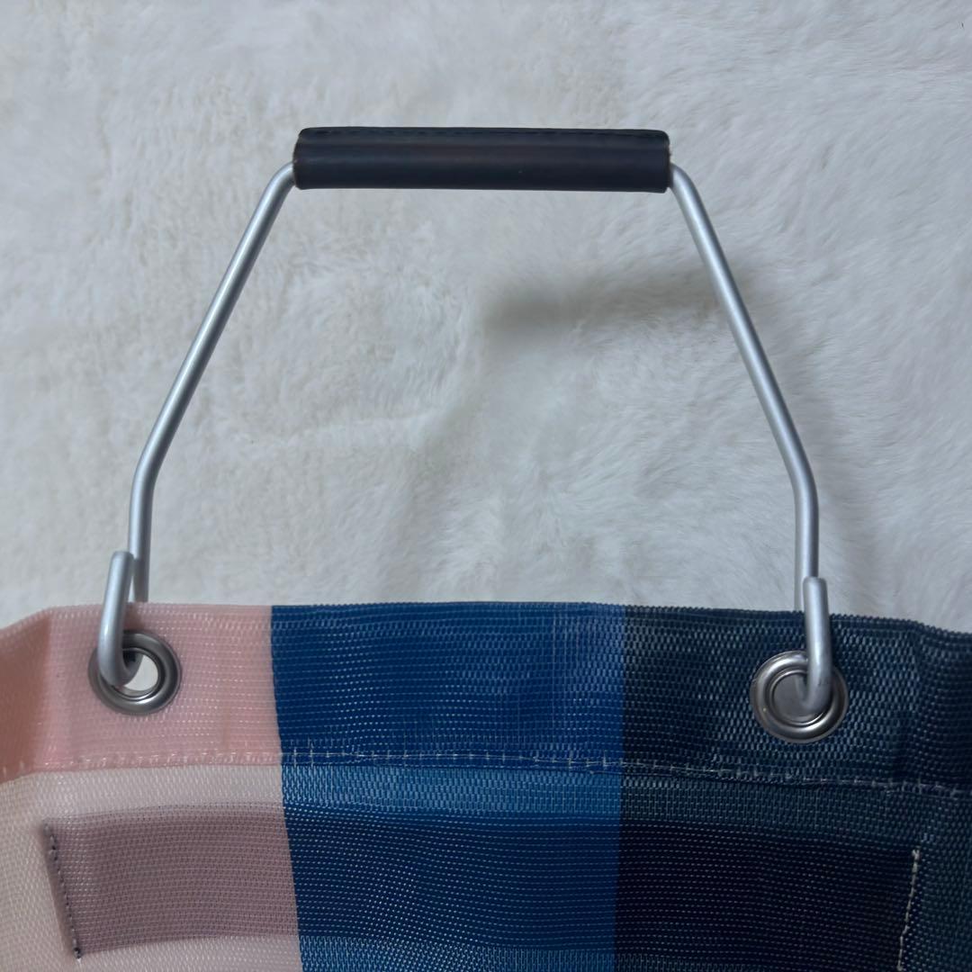 MARNI ストライプ フラワーカフェ エコバッグ メッシュ ハンドル