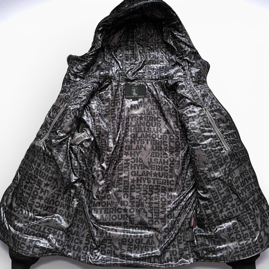 美品 HYSTERIC GLAMOUR 光沢 ナイロンジャケ 裏地総柄 サイズL
