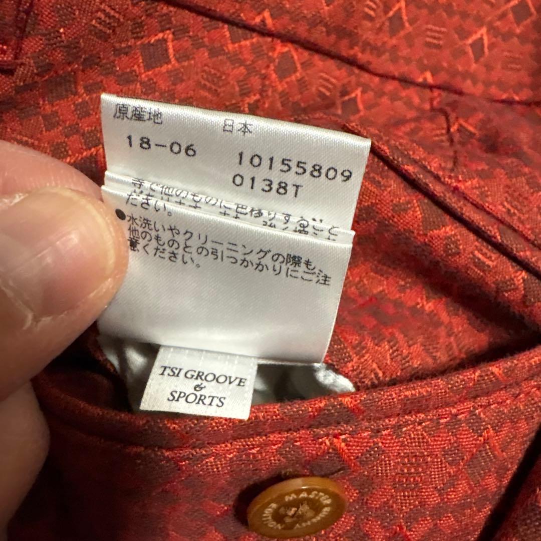 マスターバニー 幾何学模様 赤 メンズパンツ