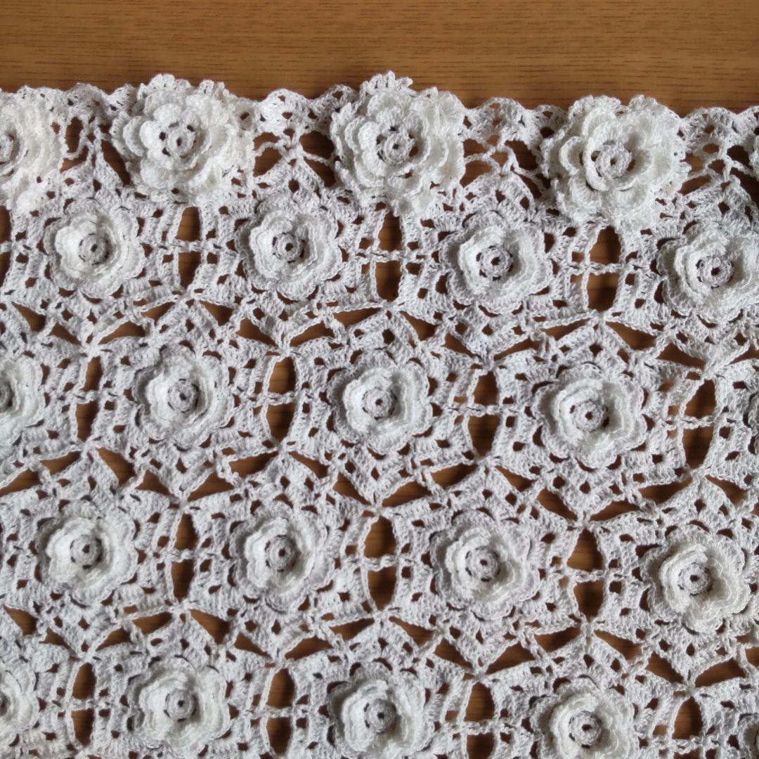 樹里レース編みドイリーお花モチーフホワイトハンドメイド