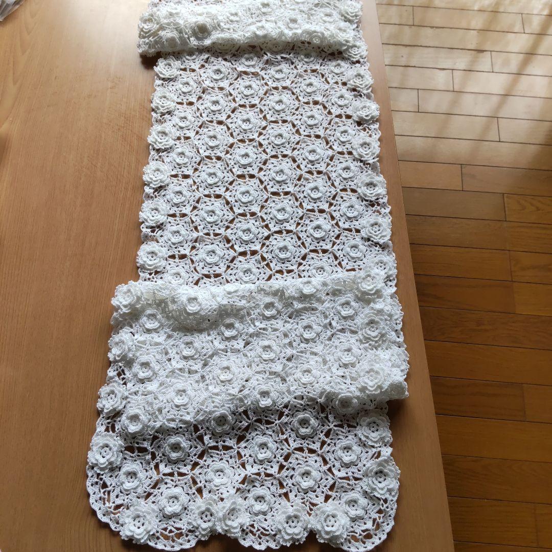 樹里レース編みドイリーお花モチーフホワイトハンドメイド