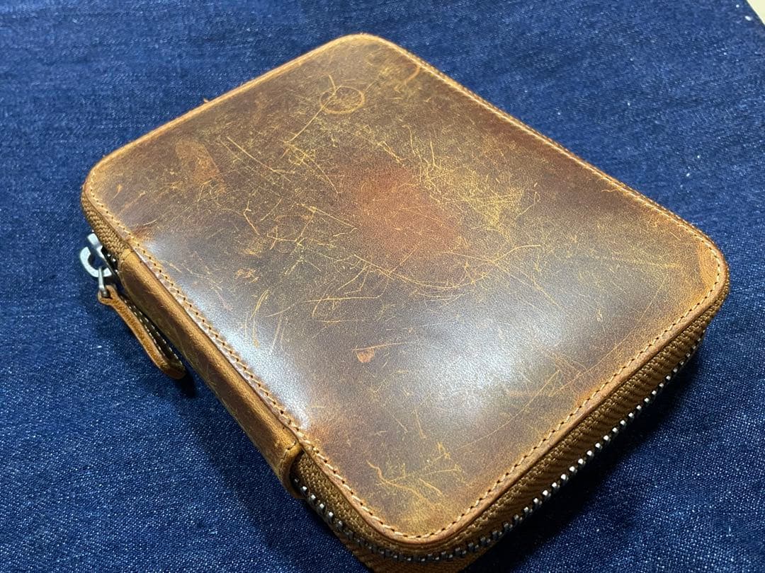 ガレンレザー 10本差しペンケース クレイジーホースブラウン