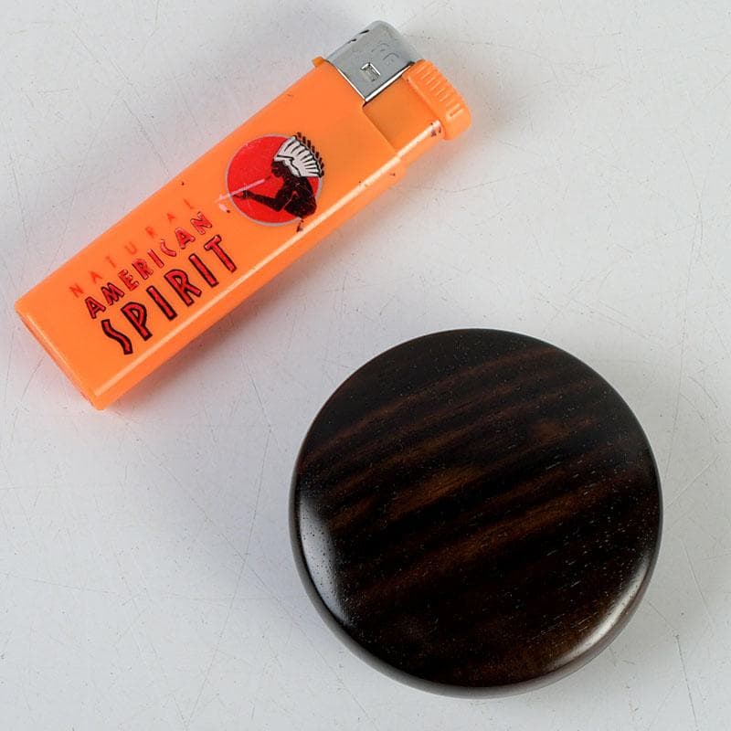 茶道具　挽物師　古川昭二作　人吉挽物　黒柿香合　共箱　V　9409