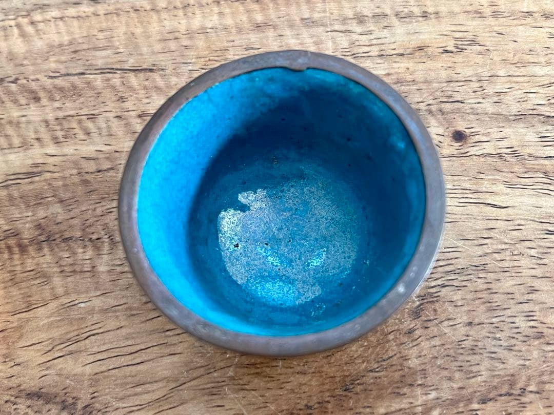 清朝末期 中華民国時代 中国七宝 七宝焼　ガラス工芸 お猪口 中国古美術