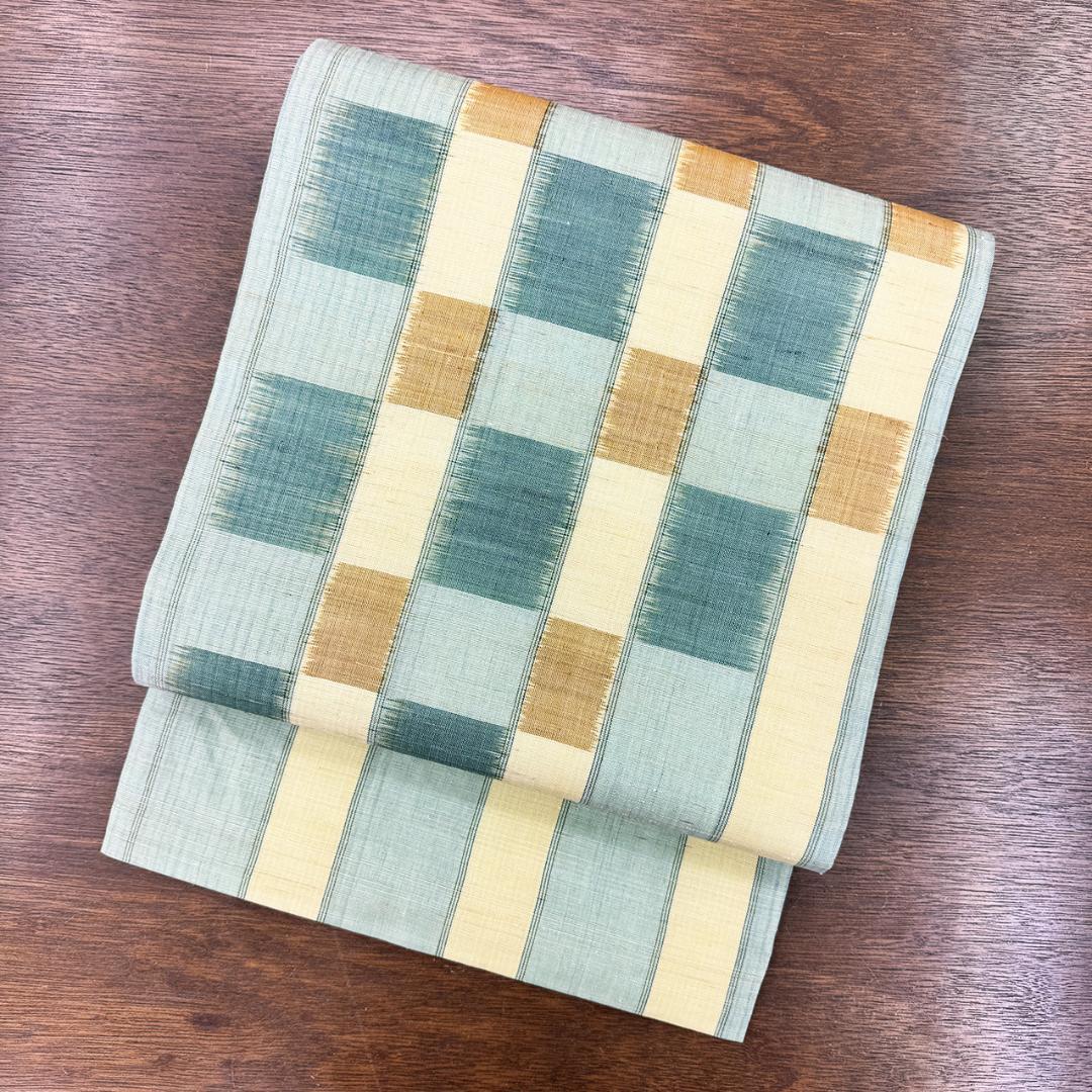 新品未使用 長尺 ■ 人間国宝 新垣幸子 八重山上布 名古屋帯