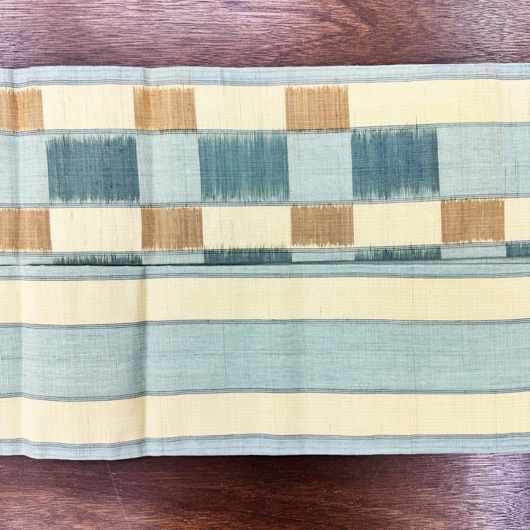 新品未使用 長尺 ■ 人間国宝 新垣幸子 八重山上布 名古屋帯