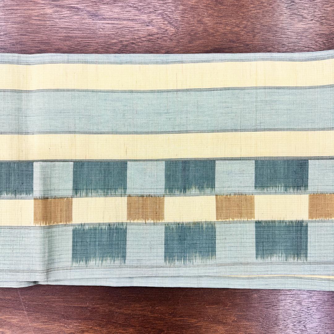 新品未使用 長尺 ■ 人間国宝 新垣幸子 八重山上布 名古屋帯