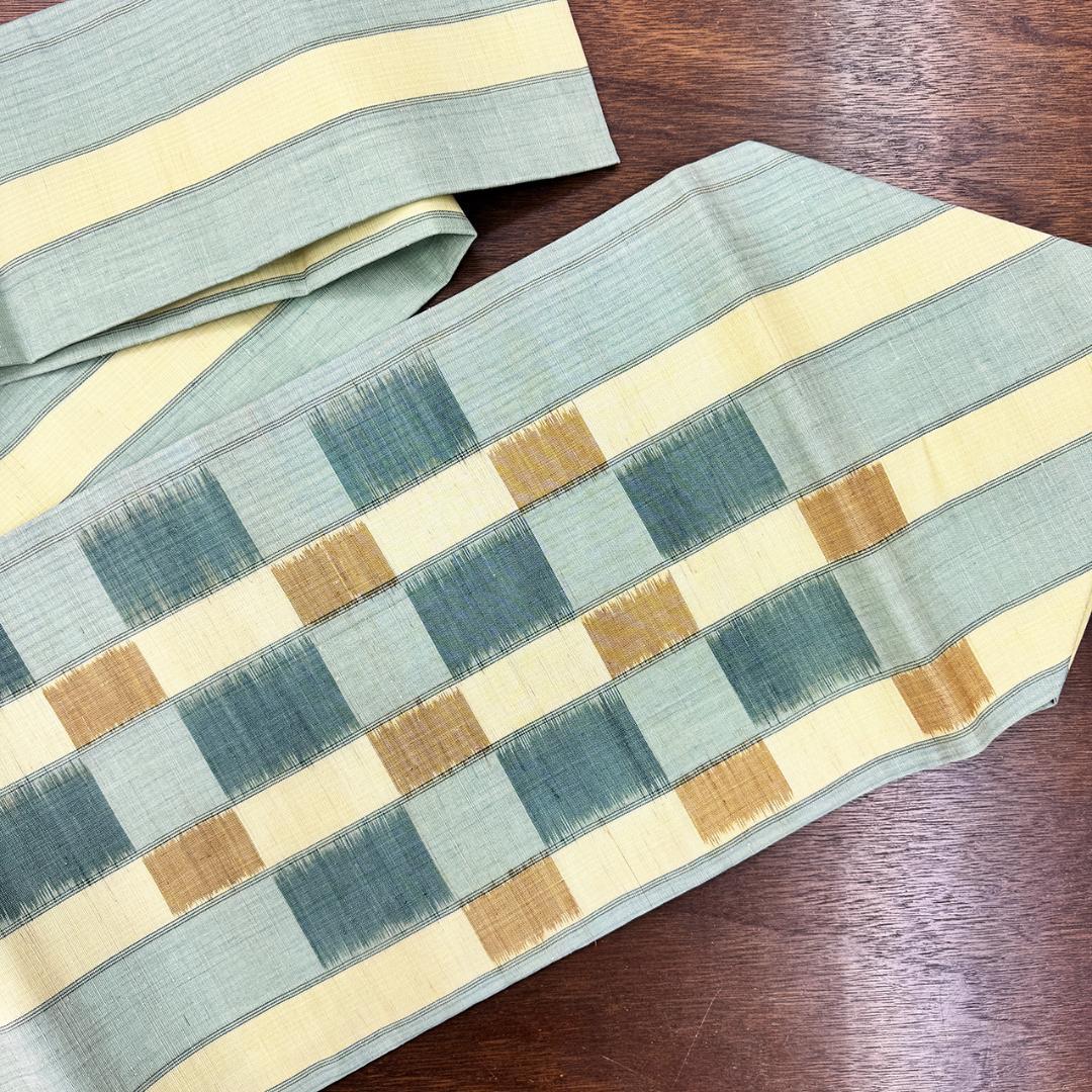 新品未使用 長尺 ■ 人間国宝 新垣幸子 八重山上布 名古屋帯