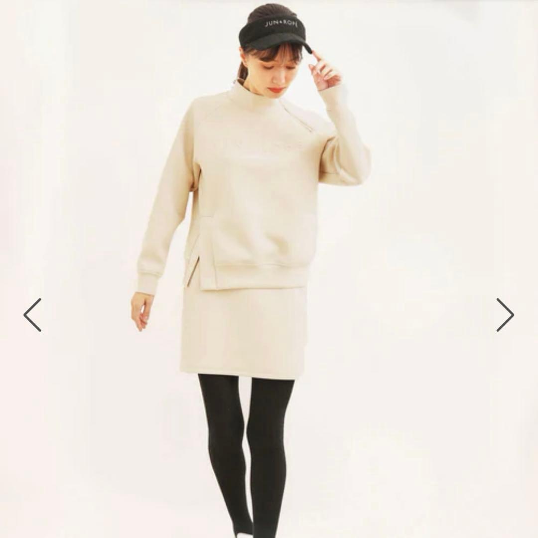 JUN＆ROPE エンボスロゴモックネック長袖プルオーバー