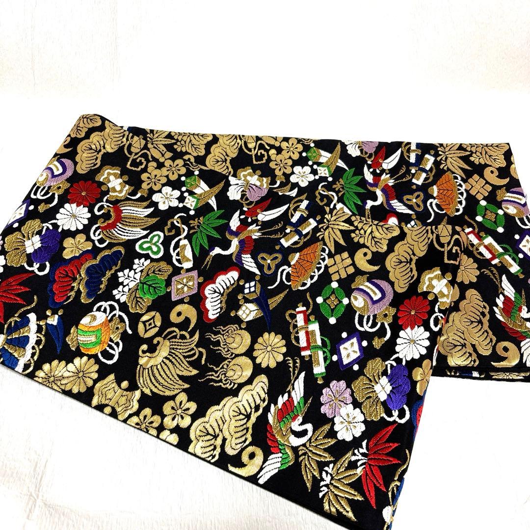 七五三　正絹　西陣織　袋帯　ジュニア帯　７歳　十三詣り