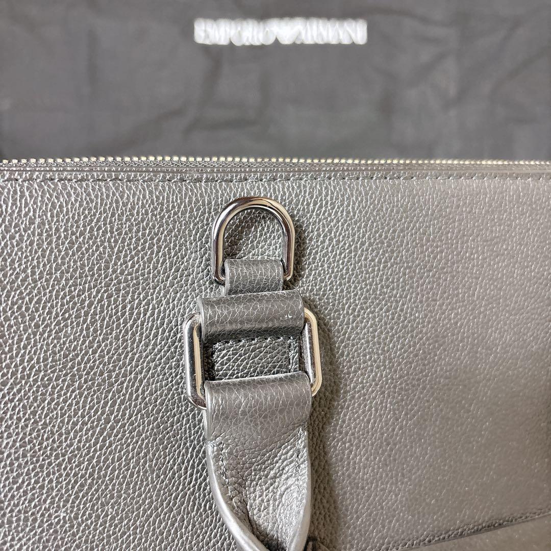 現行 EMPORIO ARMANI タンブルレザー ビジネスバッグ