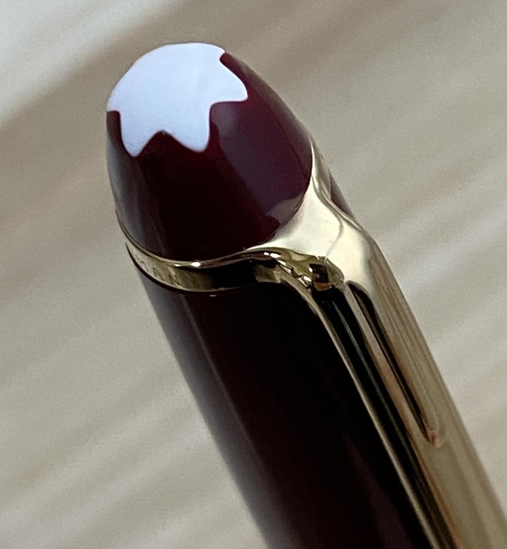 未使用に近い　モンブラン ボルドー色x ゴールド 164 クラシック ボールペン