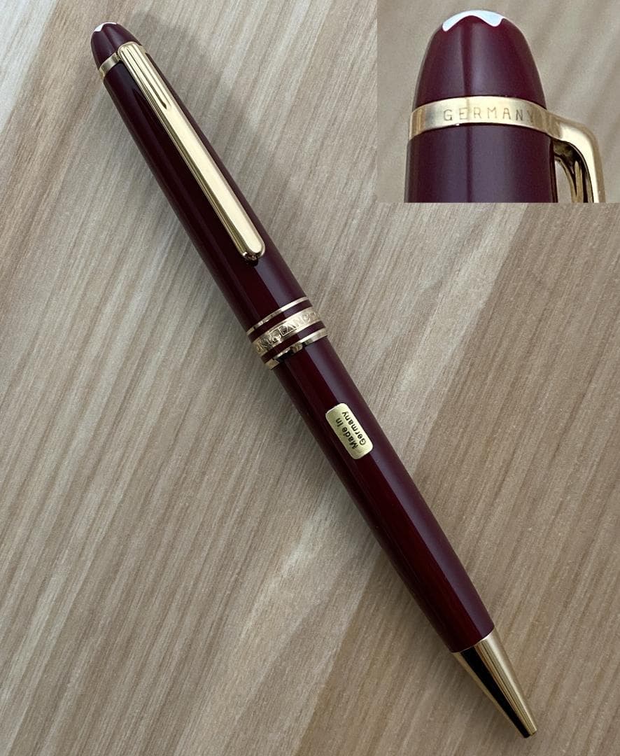 未使用に近い　モンブラン ボルドー色x ゴールド 164 クラシック ボールペン