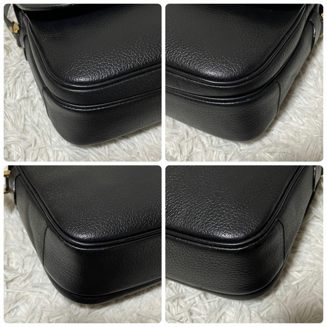 【美品】Burberry バーバリー　ショルダーバッグ　レザー　ブラック　黒