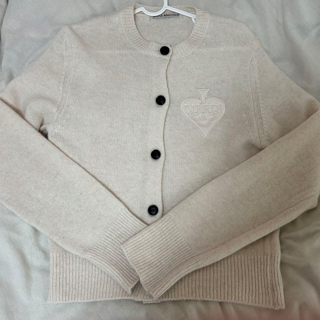 Mardi Mercredi｜ニットカーデ アイボリー｜マルディメクルディ