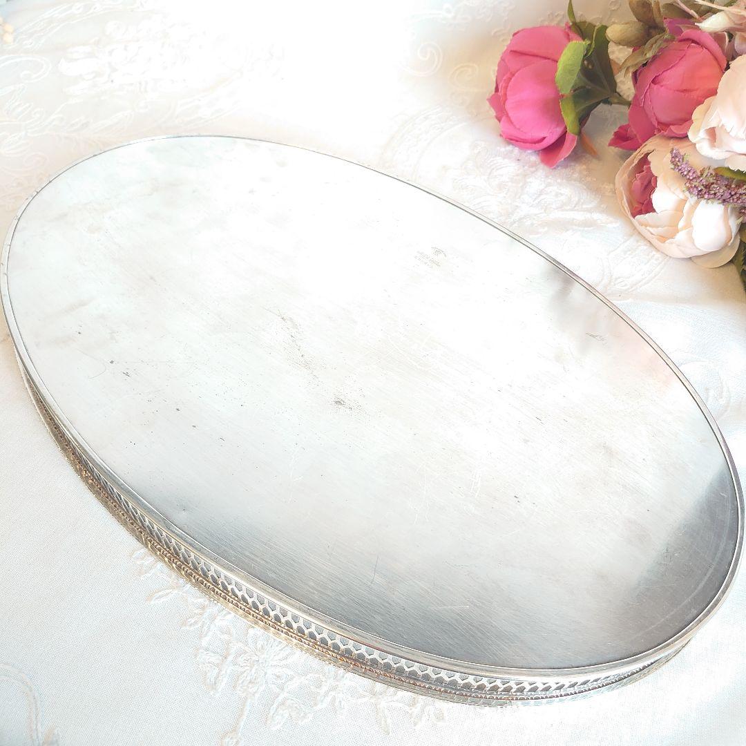 イギリス　アンティーク　シルバートレイ　シルバートレー　銀盆