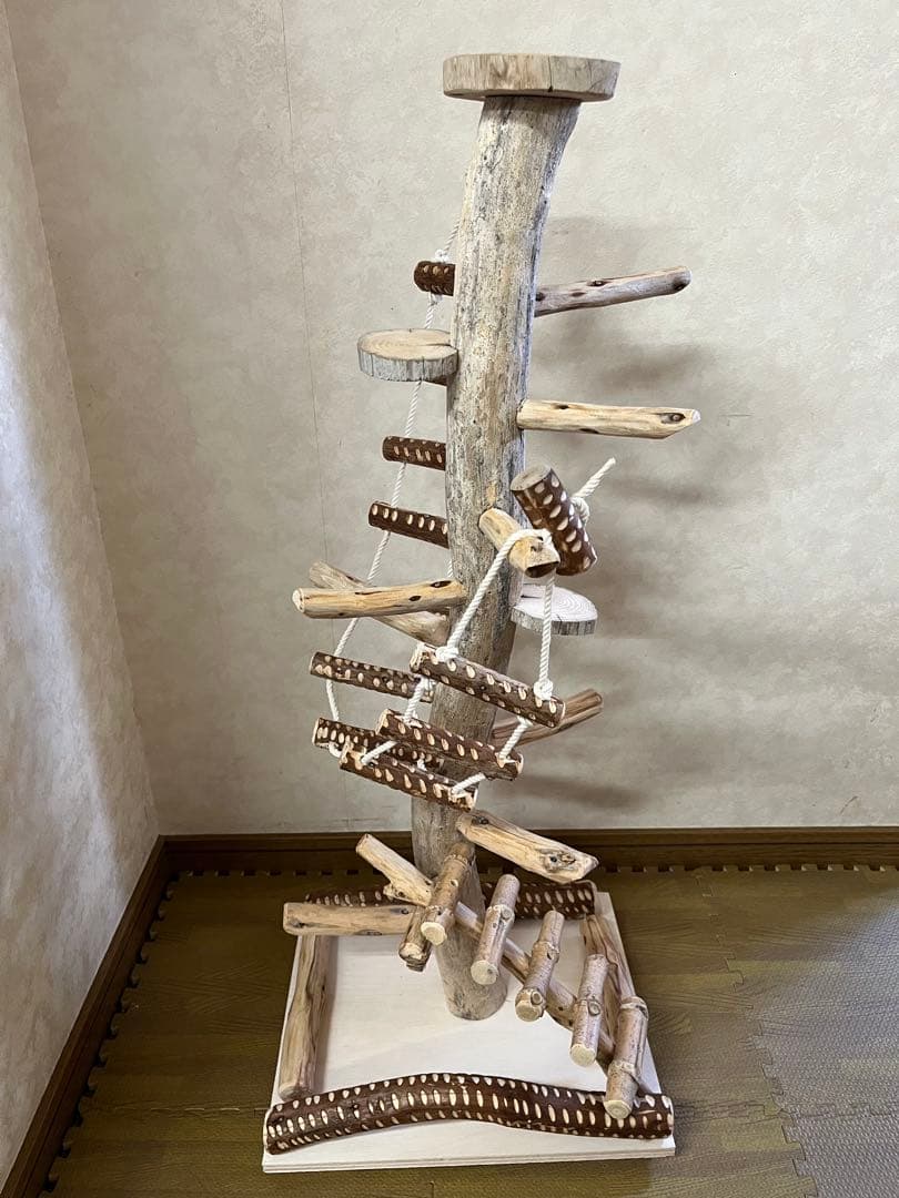 鳥インコ止まり木 流木バードアスレチックタワー型 大サイズバードジムバードトイ