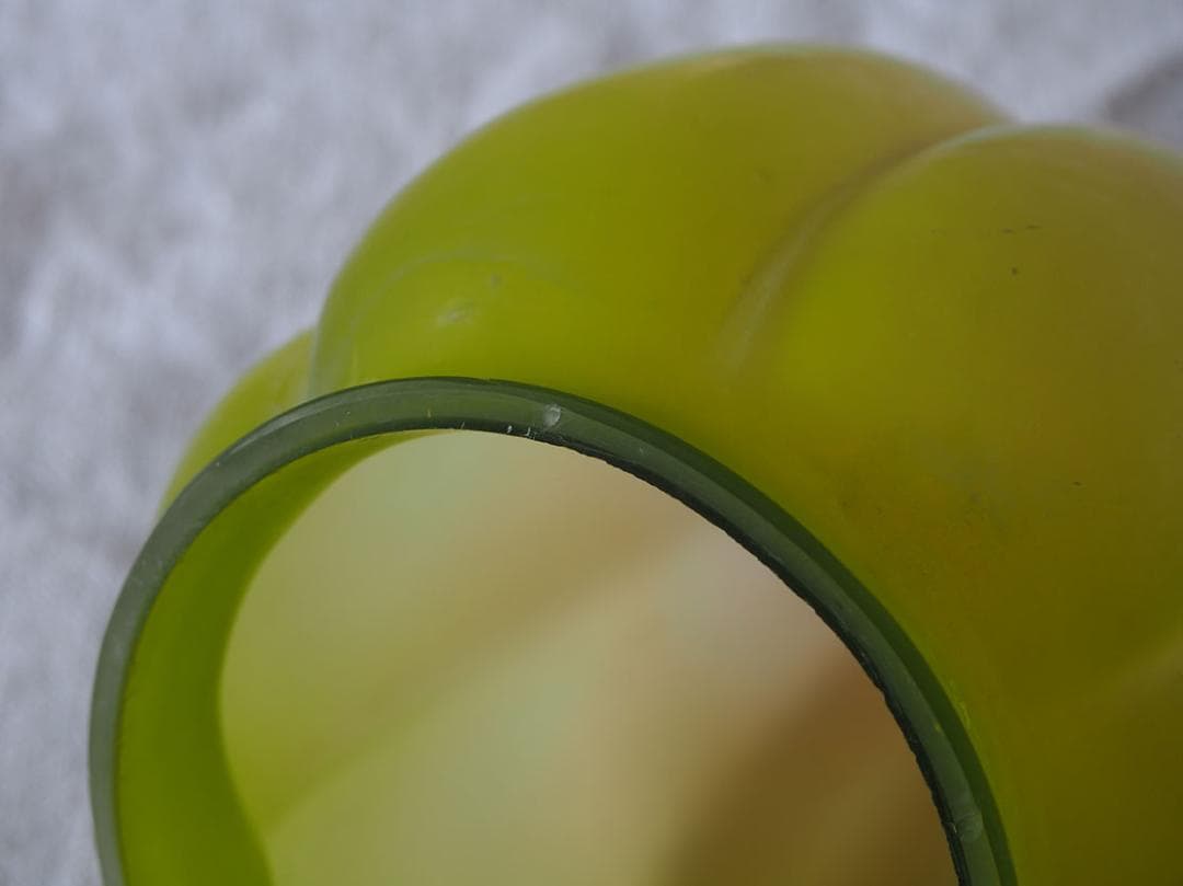 緑とピンクのグラデーション 磨りガラス ランプシェード電笠 高17cm/K407