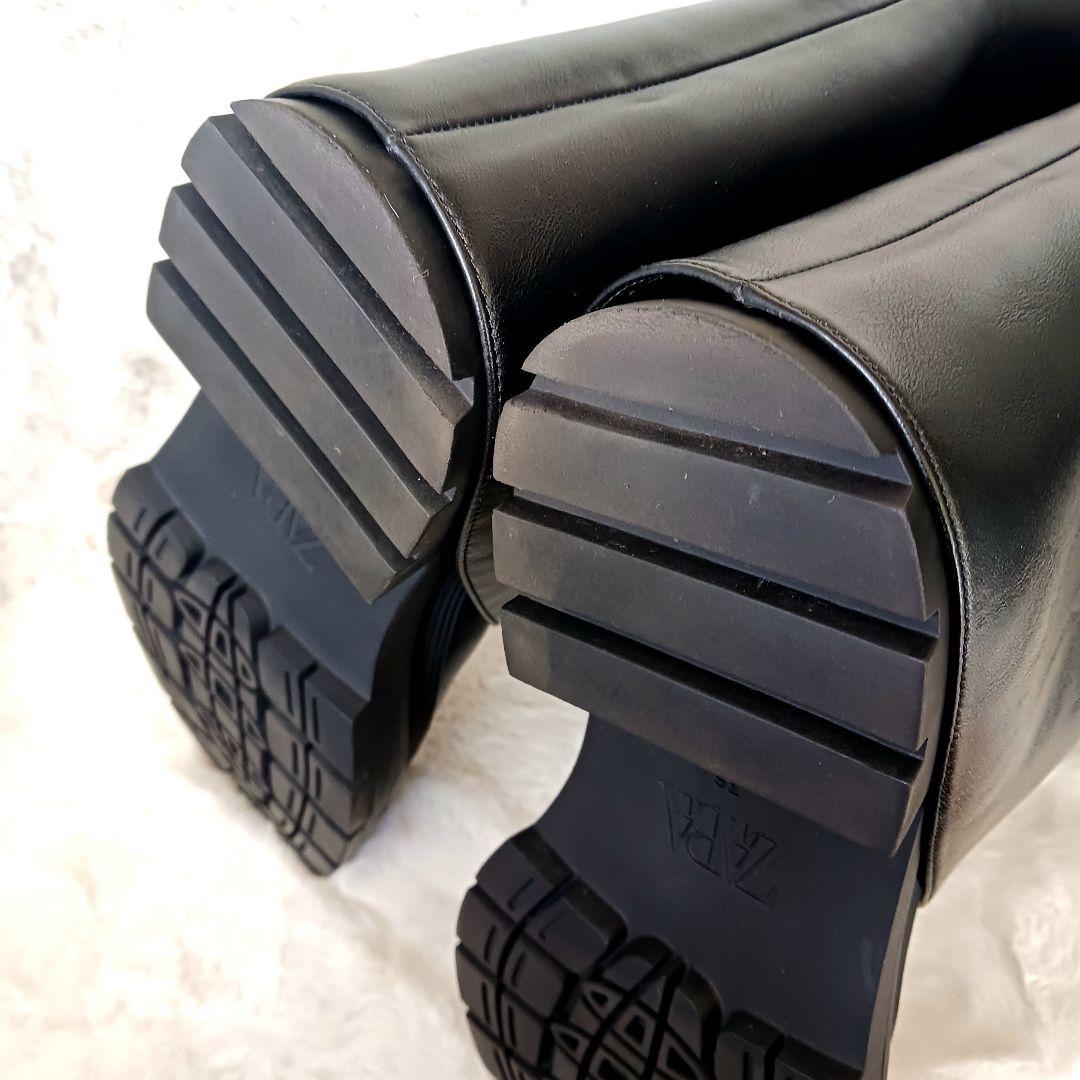 未使用　ザラ ニーハイゲートルロングブーツ 2024年モデル　23.5㎝　黒