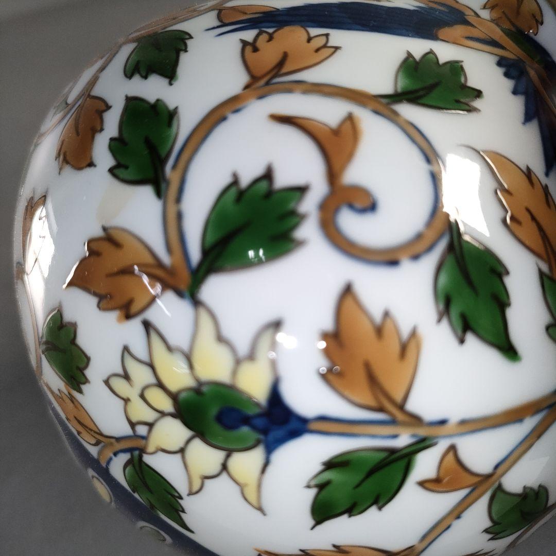 A1375-6/有田焼/是米木窯/源右衛門/玄票彩楽唐草文花瓶/花器/花入/