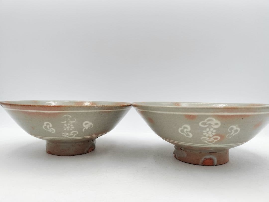 b437 平茶碗 狂言袴 10客 木箱 茶道具 古物