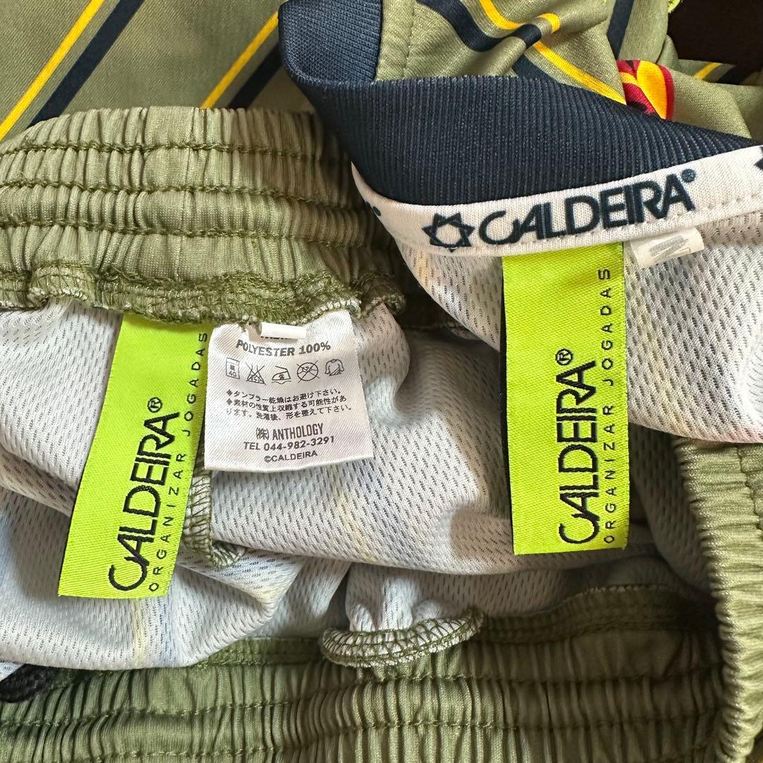 定価13860円　セットアップcaldeira カーキ　ストライプ
