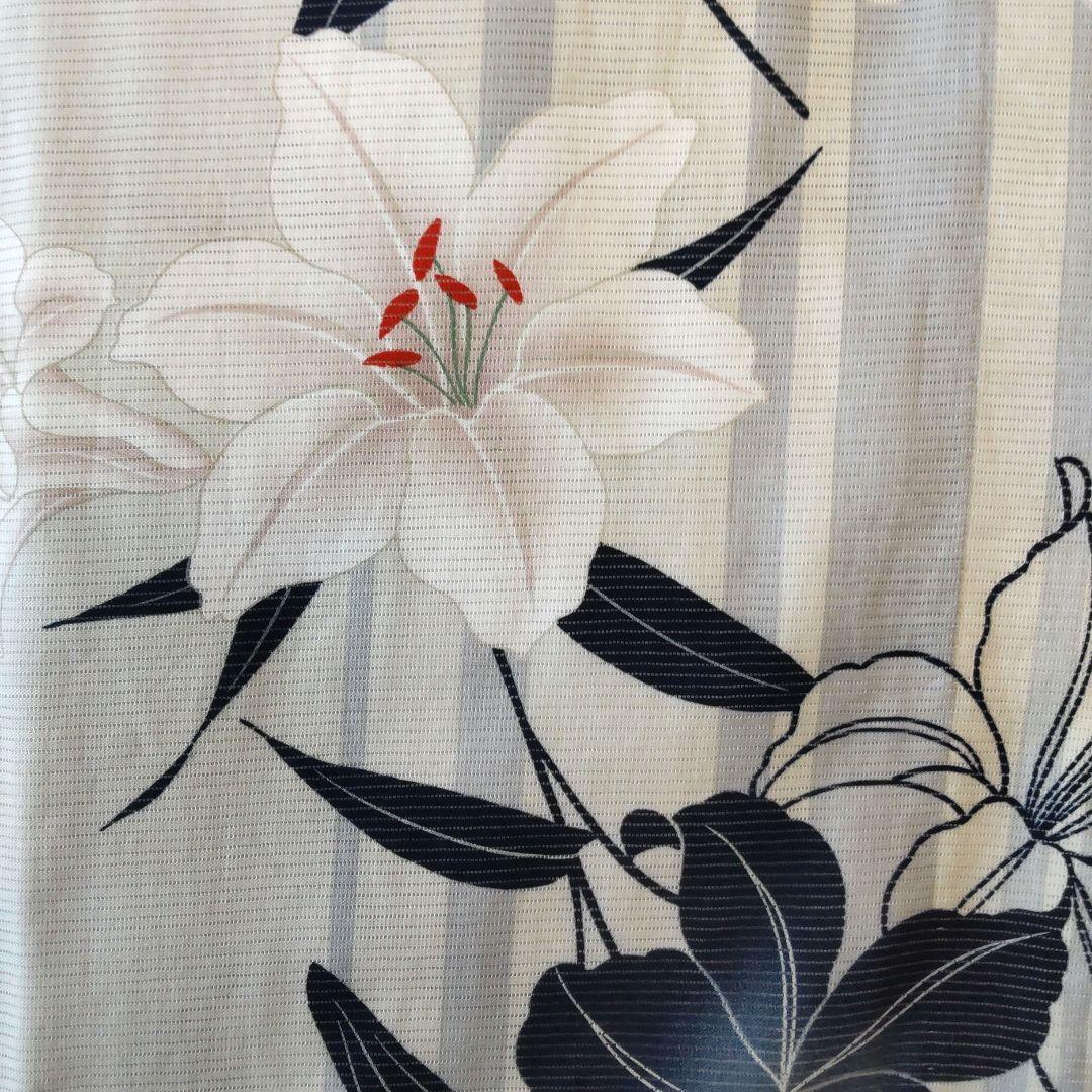 花古今　綿絽浴衣と帯セット　高島屋購入　百合柄