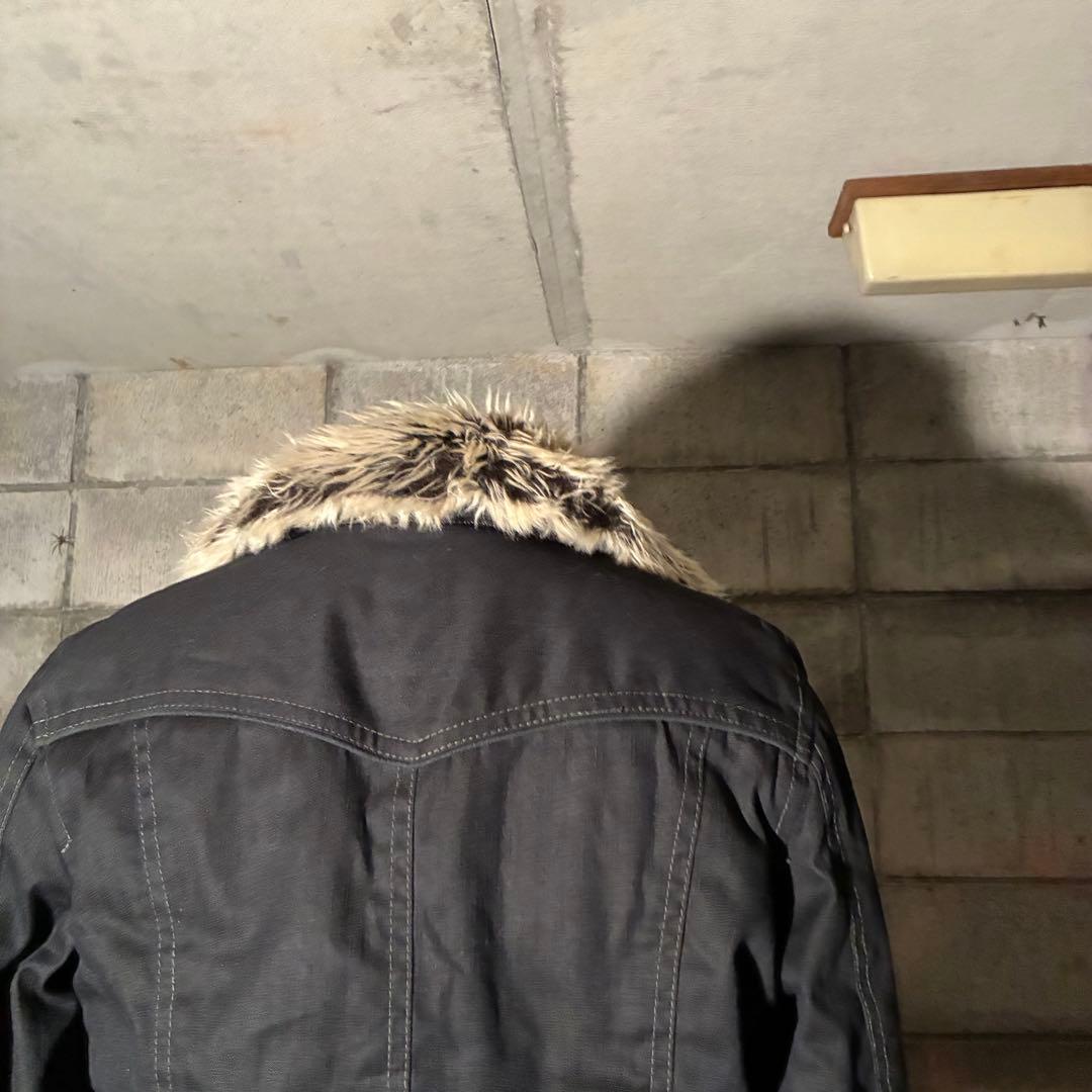 平成　お兄系　ダークコア　グランジ　opium ファー付きコート　ギャル男