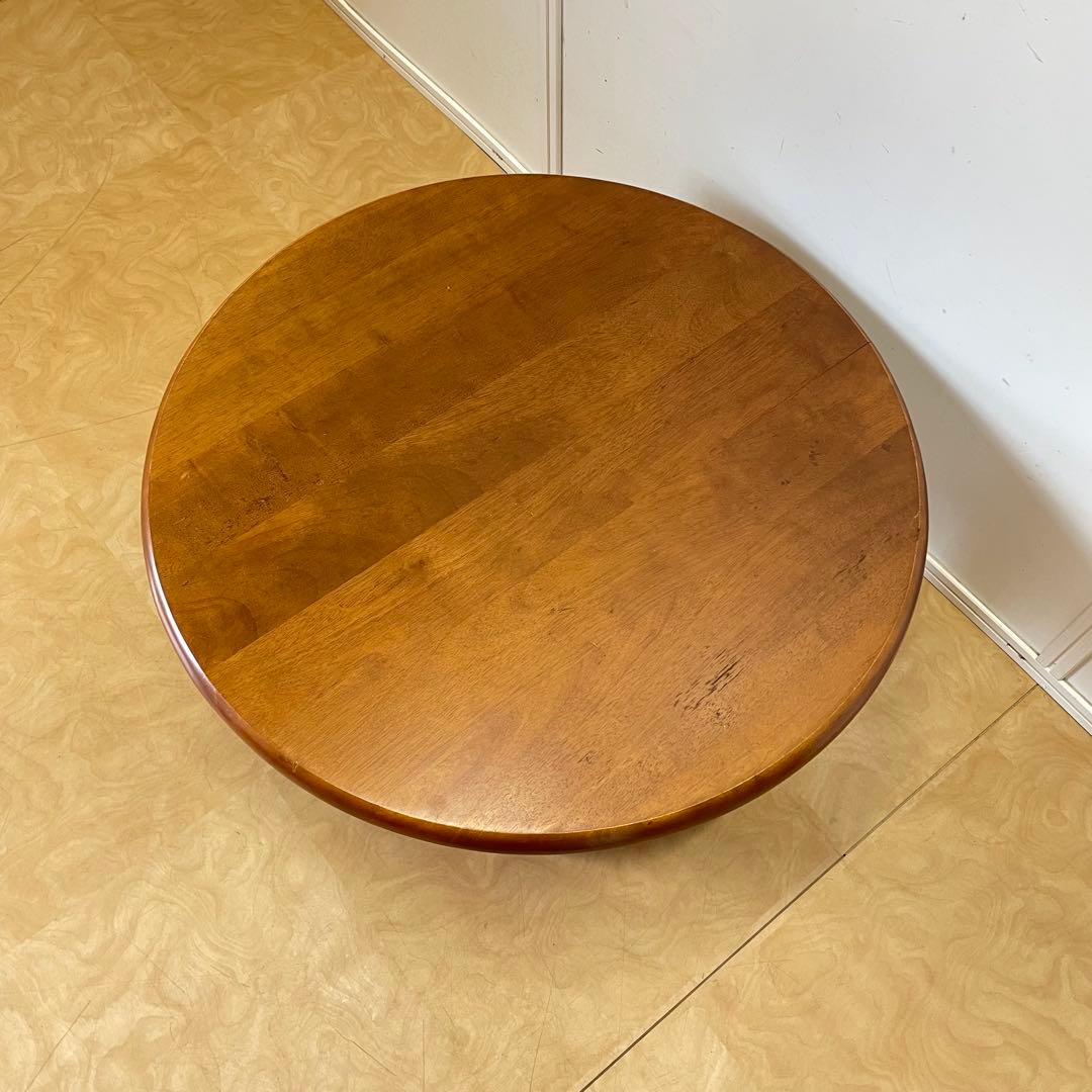 丸テーブル 折りたたみ 丸ちゃぶ台 折り畳み 座卓 木製 幅75センチ レトロ