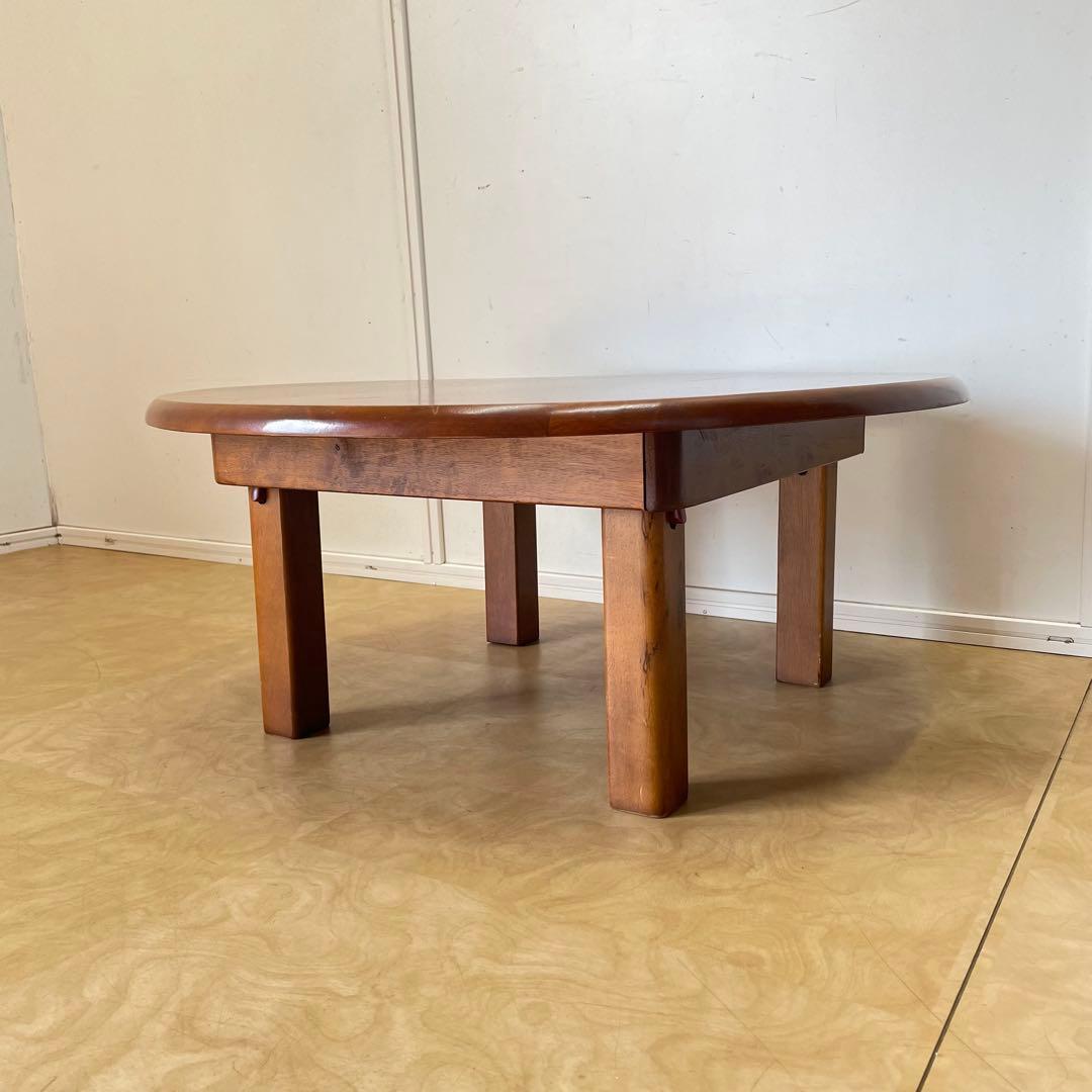 丸テーブル 折りたたみ 丸ちゃぶ台 折り畳み 座卓 木製 幅75センチ レトロ