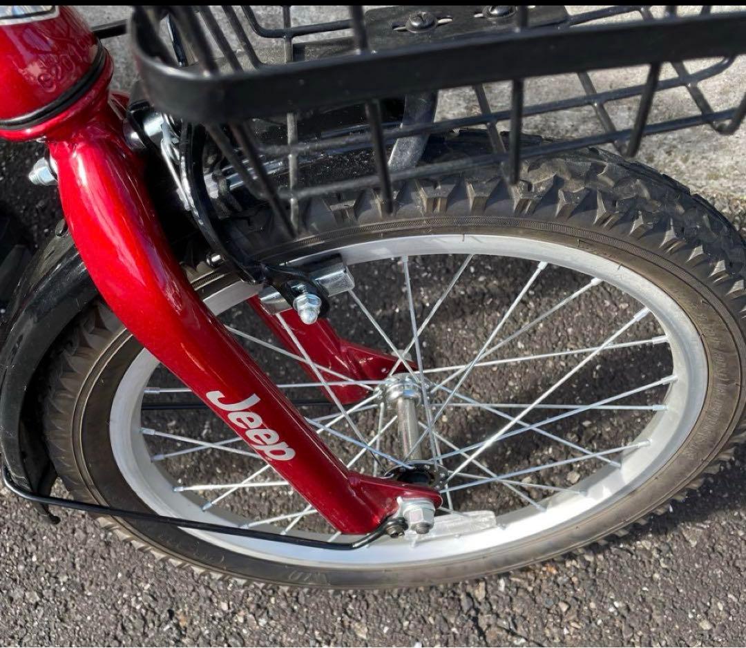 【MOSTONE様】【手渡し　静岡】18インチ自転車　キッズ　ジープ赤