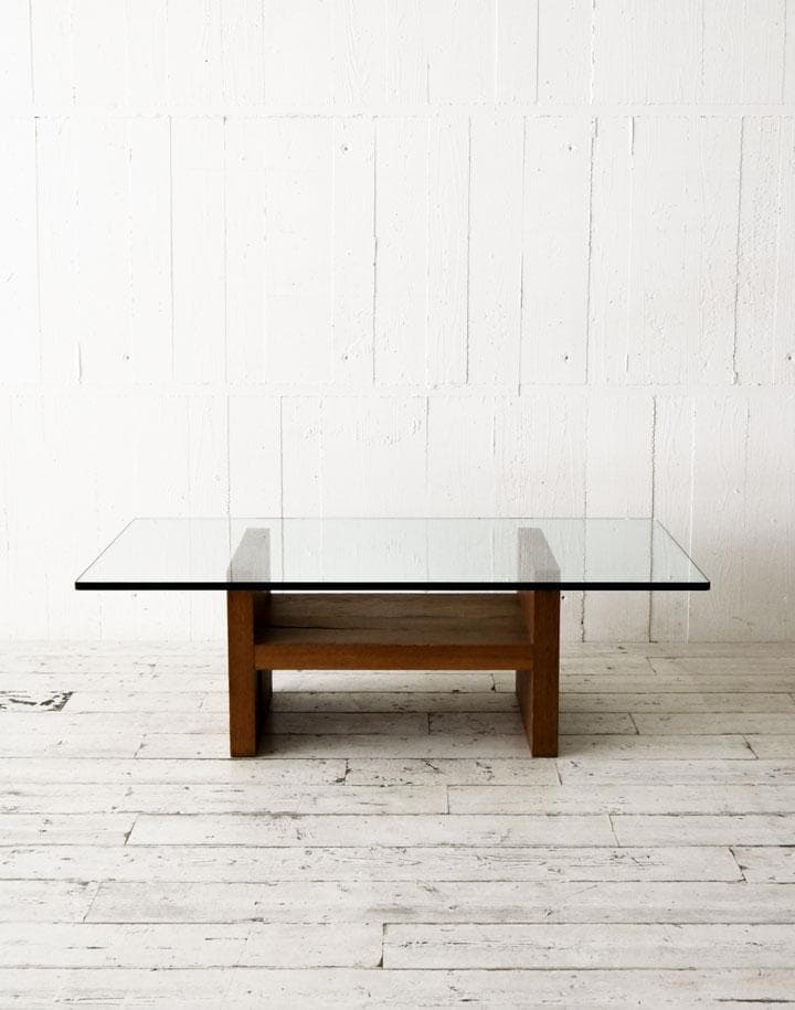 【直接引き取り限定】TRUCK FURNITURE ガラストップ ローテーブル