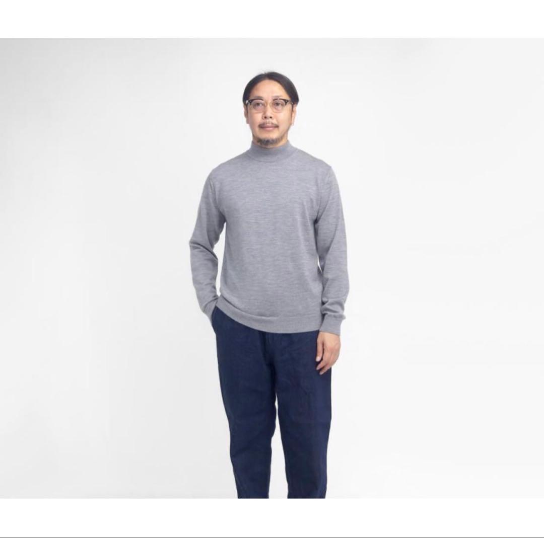 新品未使用◎MOONCASTLE メリノウール モックネックセーター M グレー