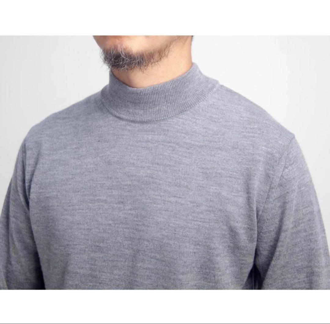 新品未使用◎MOONCASTLE メリノウール モックネックセーター M グレー