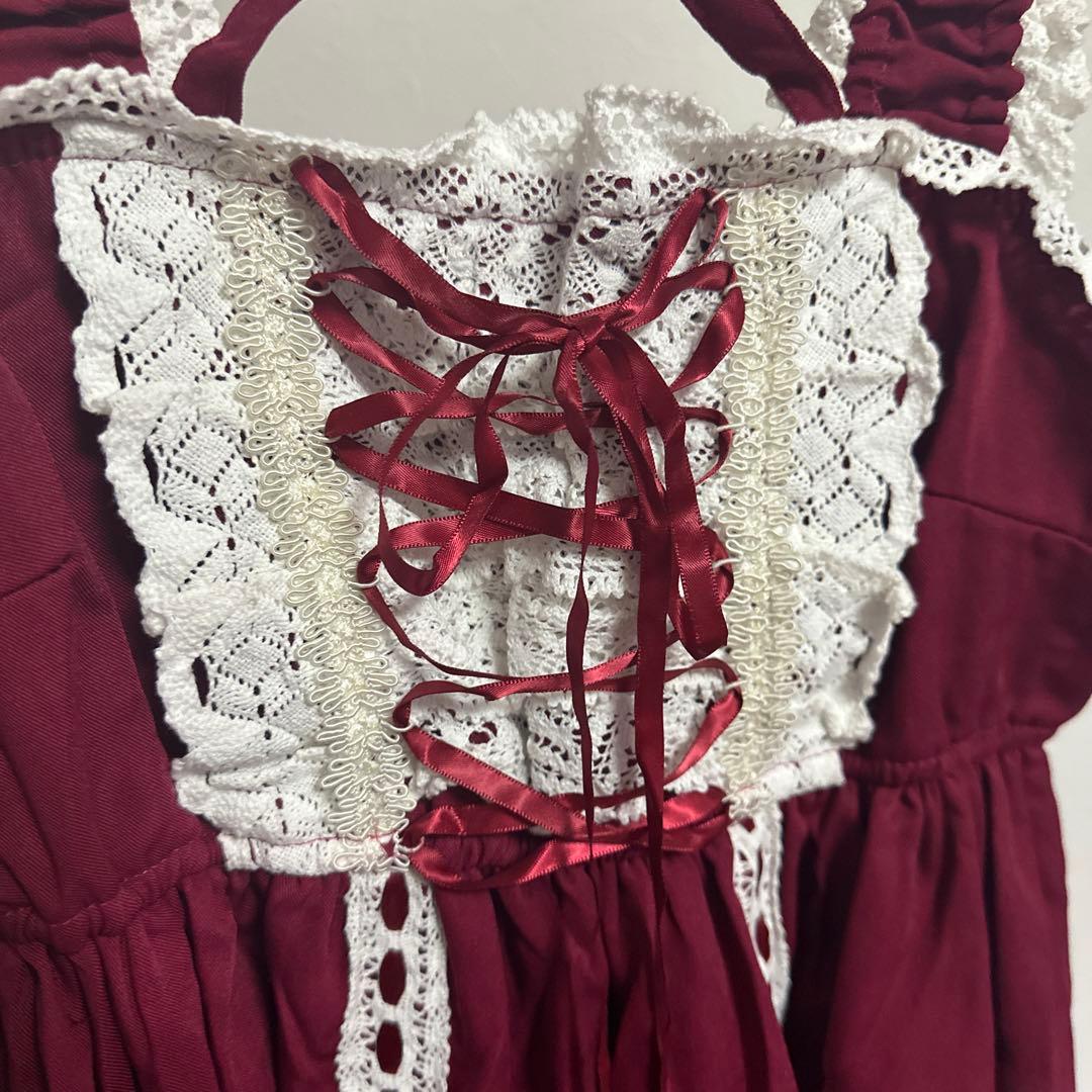 ロリータ jsk ワインレッド エンジ　baby ヘッドドレス付き