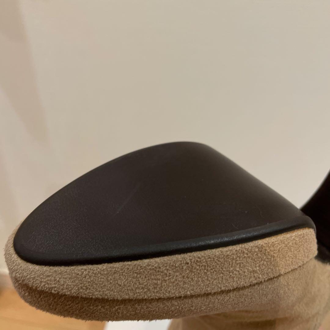 【未使用品】DIANA ダイアナ ファー付スエードブーツ ベージュ 21.5cm