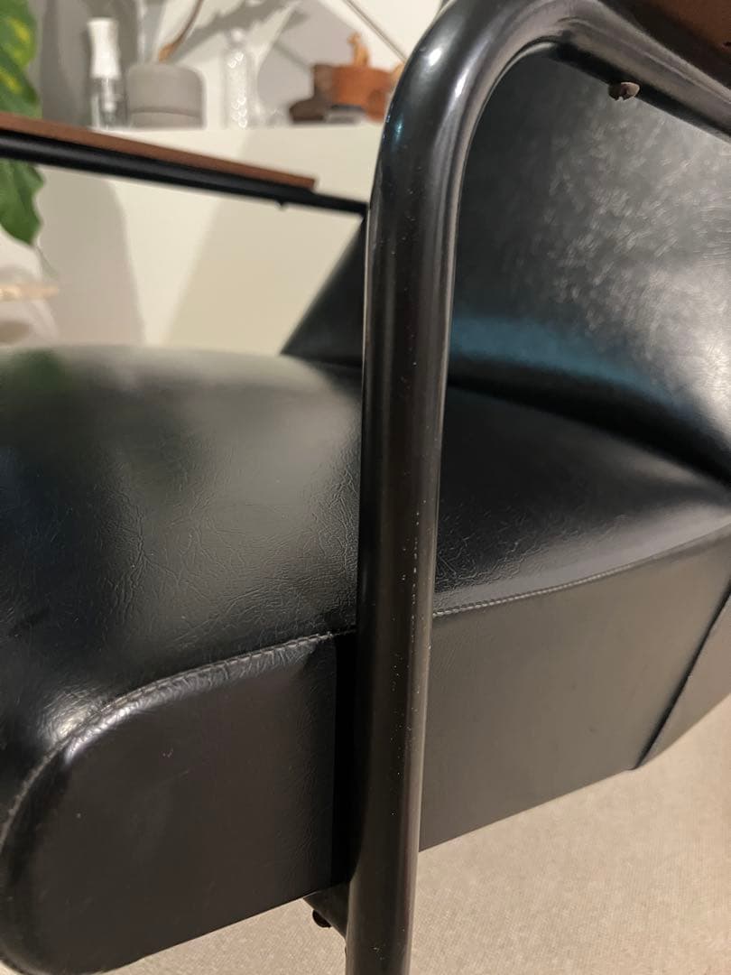 【S.H.】ラウンジチェア、ソファ　ビンテージ　ブラック　レザー